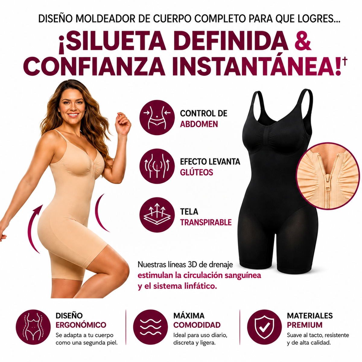 BodyShape™ Enterizo Moldeador de Compresión en Suplex