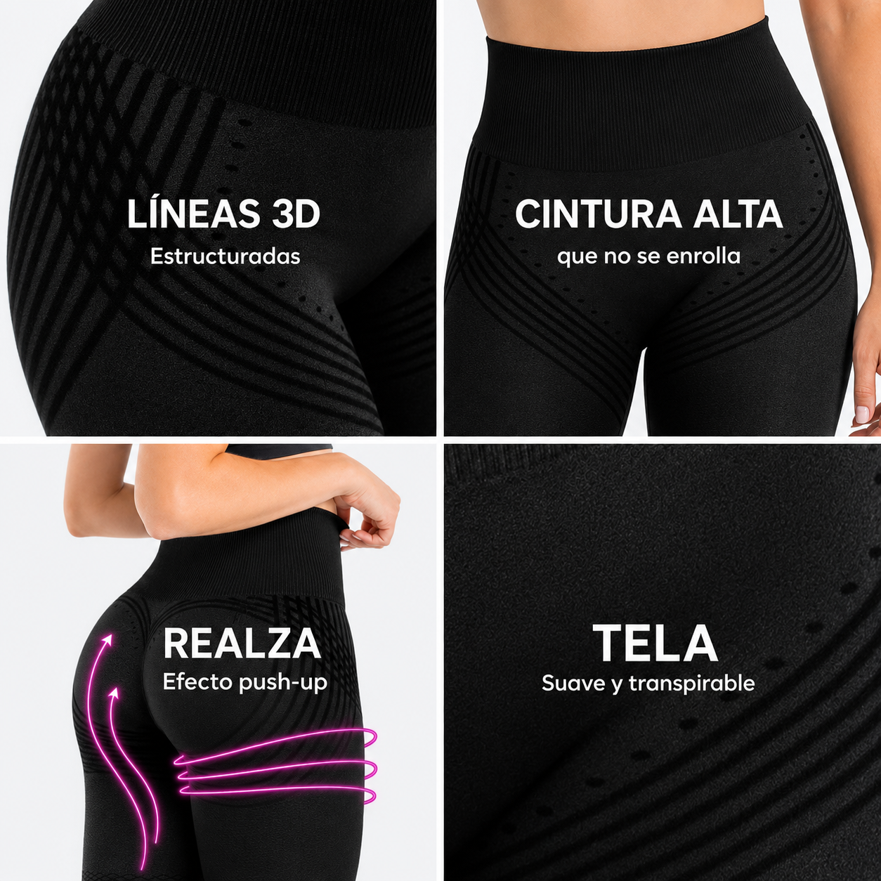 CelluFit™ – Leggings Moldeadores 3D con Efecto Anticelulítico