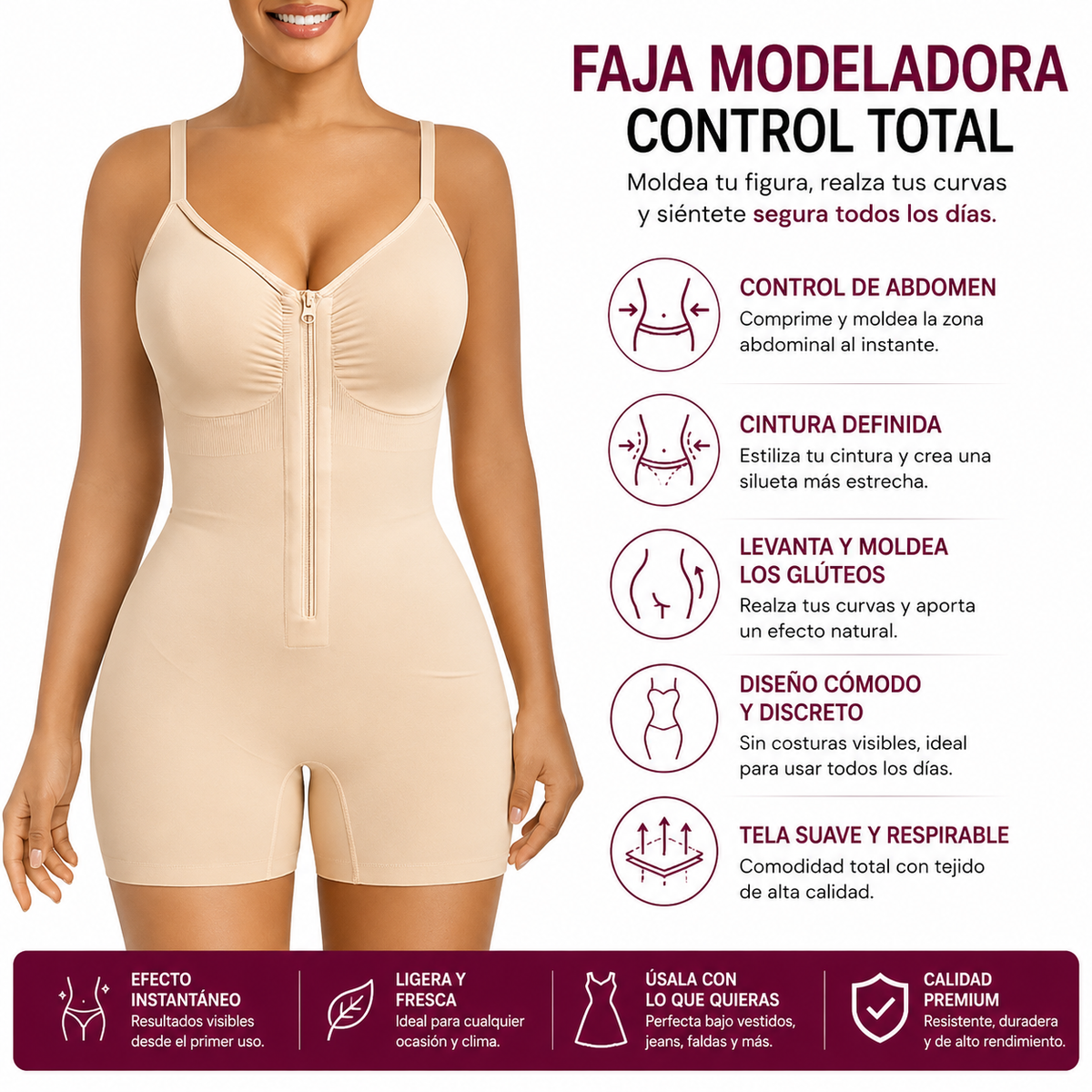 BodyShape™ Enterizo Moldeador de Compresión en Suplex